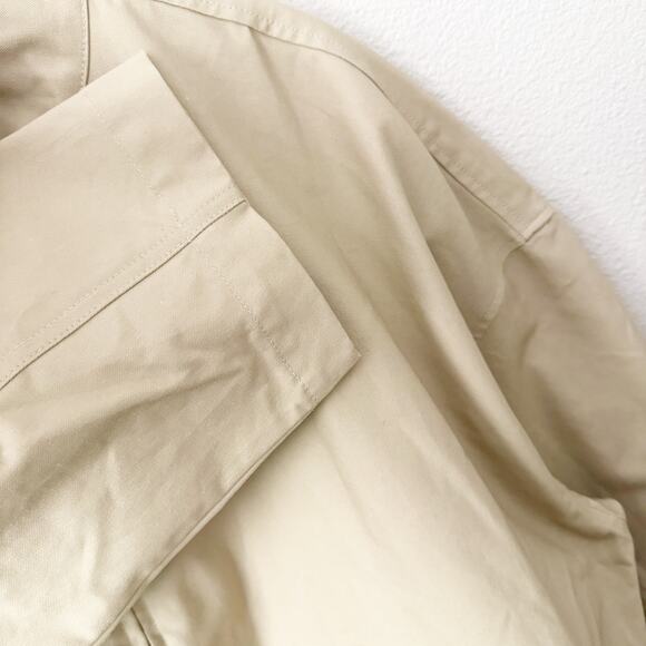H&M | Khaki Tan Oversized Canvas Swing Chore Jacket Coat Zipper pocket | XL - Picture 5 of 9